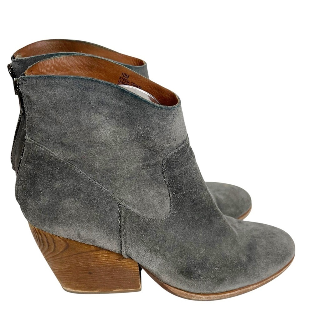 KORK-EASE Lapra Wedge Boots Grey Suede Block Heel Western FlareSize 10